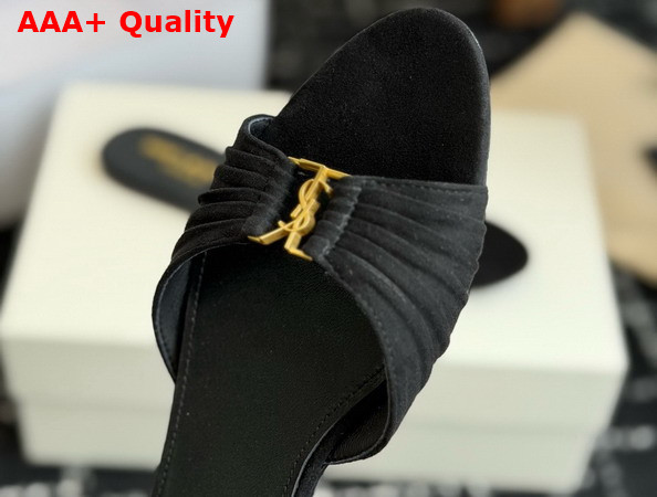 Saint Laurent Babylone Slides in Black Suede Replica