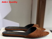 Saint Laurent Babylone Slides in Dark Havana Suede Replica