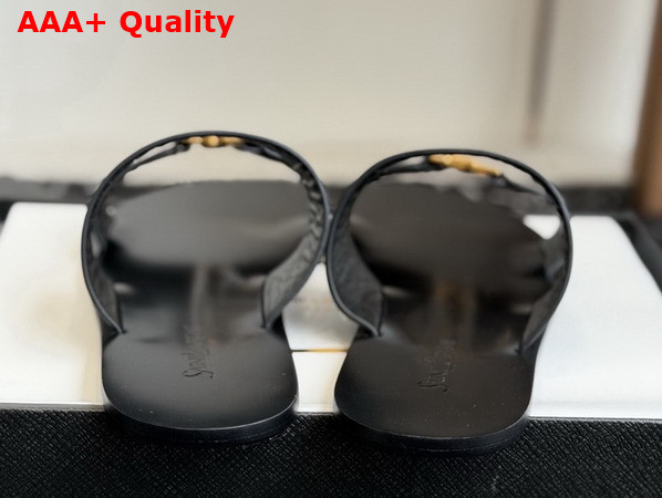Saint Laurent Babylone Slides in Patent Leather Black Replica
