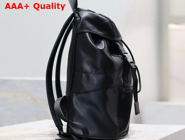 Saint Laurent Backpack in Econyl and Vegetable Tanned Leather Black Replica