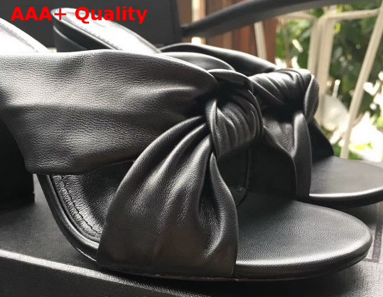 Saint Laurent Bianca Mules in Smooth Leather Black Replica