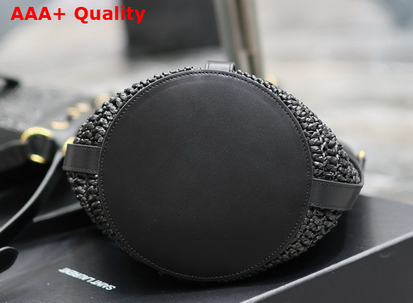 Saint Laurent Bucket Bag in Black Raffia Replica