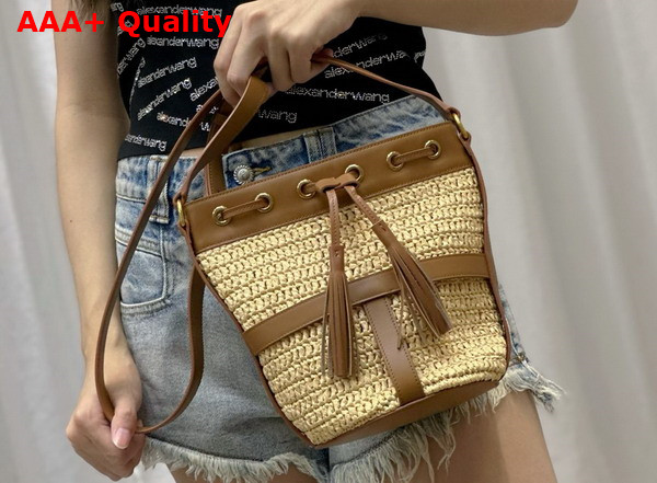 Saint Laurent Bucket Bag in Naturel Raffia Replica