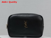 Saint Laurent Calypso Cosmetic Pouch in Lambskin Black Replica