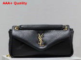 Saint Laurent Calypso Small in Grained Lambskin Black Replica