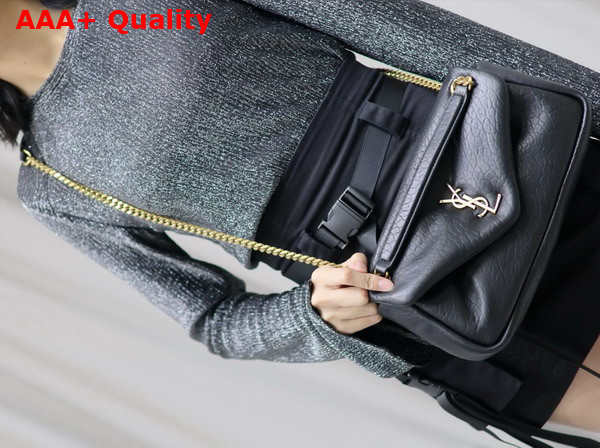 Saint Laurent Calypso Small in Grained Lambskin Black Replica