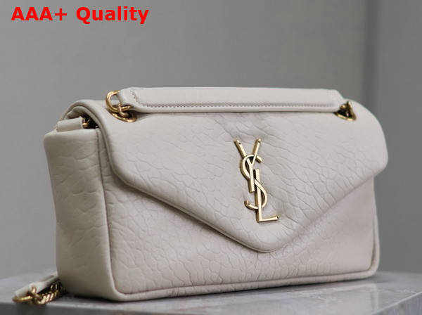 Saint Laurent Calypso Small in Grained Lambskin Blanc Vintage Replica