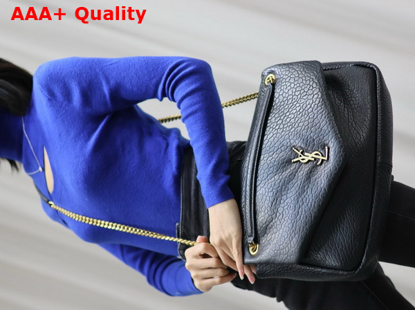 Saint Laurent Calypso XXL in Grained Lambskin Black Replica