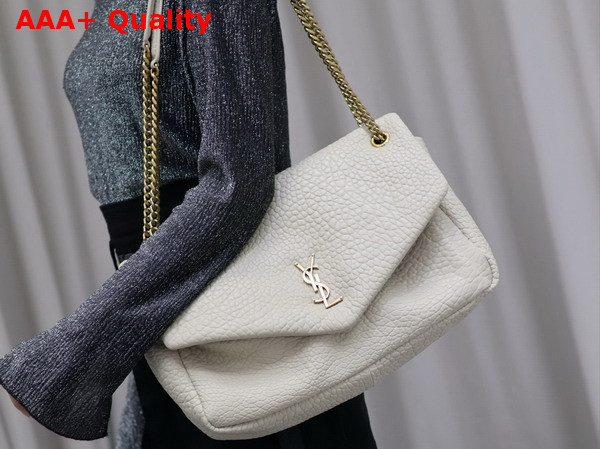 Saint Laurent Calypso XXL in Grained Lambskin Blanc Vintage Replica