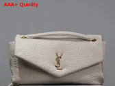 Saint Laurent Calypso XXL in Grained Lambskin Blanc Vintage Replica