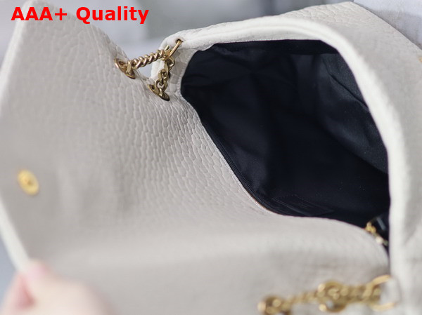 Saint Laurent Calypso XXL in Grained Lambskin Blanc Vintage Replica