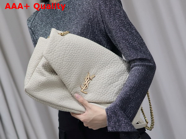 Saint Laurent Calypso XXL in Grained Lambskin Blanc Vintage Replica