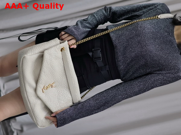 Saint Laurent Calypso XXL in Grained Lambskin Blanc Vintage Replica