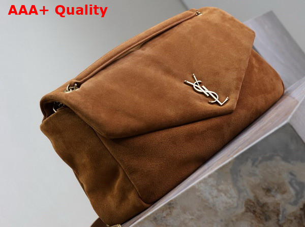 Saint Laurent Calypso XXL in Suede Warm Caramel Cognac Replica