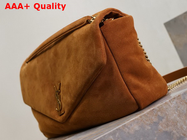 Saint Laurent Calypso XXL in Suede Warm Caramel Cognac Replica
