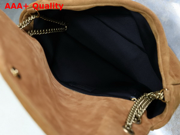 Saint Laurent Calypso XXL in Suede Warm Caramel Cognac Replica