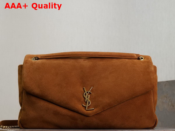 Saint Laurent Calypso XXL in Suede Warm Caramel Cognac Replica