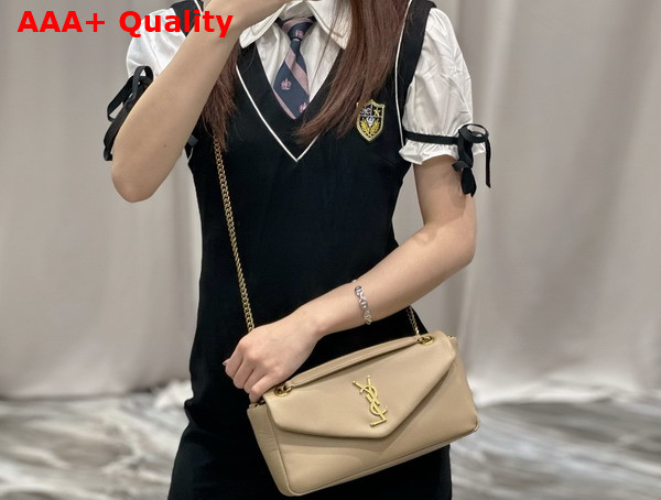 Saint Laurent Calypso in Plunged Lambskin Beige Replica