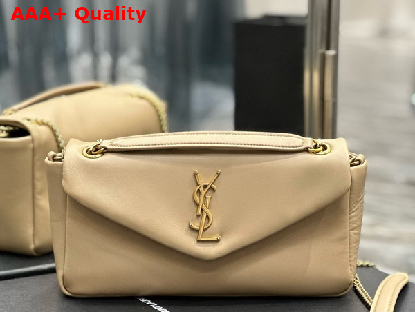Saint Laurent Calypso in Plunged Lambskin Beige Replica
