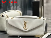 Saint Laurent Calypso in Plunged Lambskin Blanc Vintage Replica