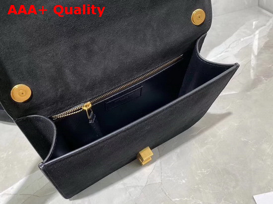 Saint Laurent Carre Satchel in Black Suede Replica