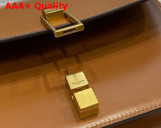 Saint Laurent Carre Satchel in Brick Smooth Leather Replica