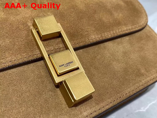 Saint Laurent Carre Satchel in Moka Suede Replica