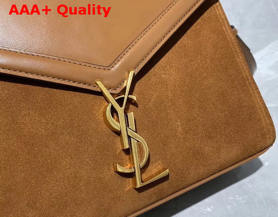 Saint Laurent Cassandra Medium Top Handle Bag in Brick Smooth Leather and Suede Replica