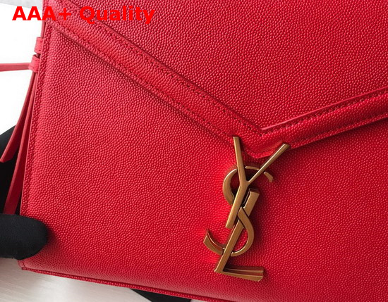 Saint Laurent Cassandra Medium Top Handle Bag in Red Grain De Poudre Embossed Leather Replica