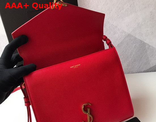 Saint Laurent Cassandra Medium Top Handle Bag in Red Grain De Poudre Embossed Leather Replica