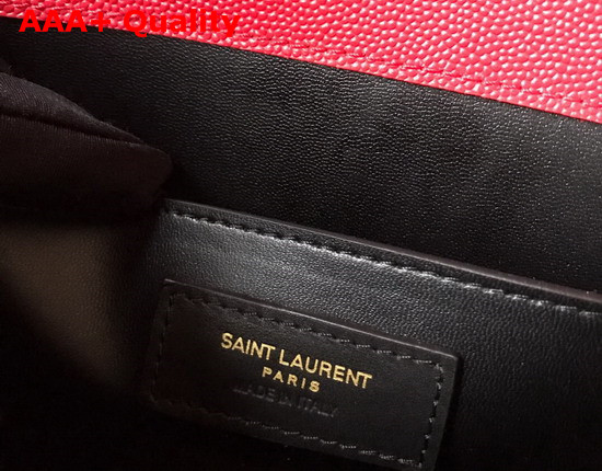 Saint Laurent Cassandra Medium Top Handle Bag in Red Grain De Poudre Embossed Leather Replica