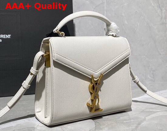 Saint Laurent Cassandra Mini Top Handle Bag in Vintage White Grain De Poudre Embossed Leather Replica