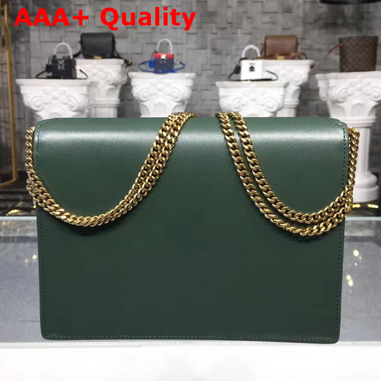 Saint Laurent Cassandra Monogram Clasp Bag in Dark Green Smooth Leather Replica