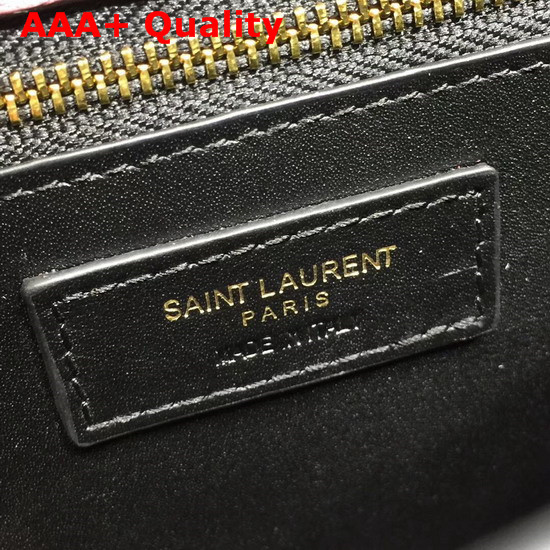 Saint Laurent Cassandra Monogram Clasp Bag in Dark Red Smooth Leather Replica