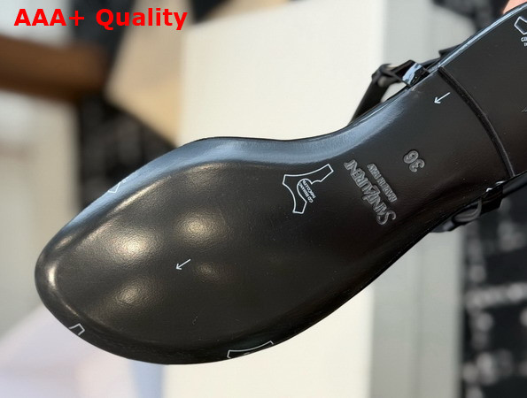 Saint Laurent Cassandra Sandals in Black Patent Leather 659817 Replica