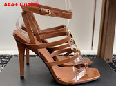 Saint Laurent Cassandra Sandals in Caramel Patent Leather Replica