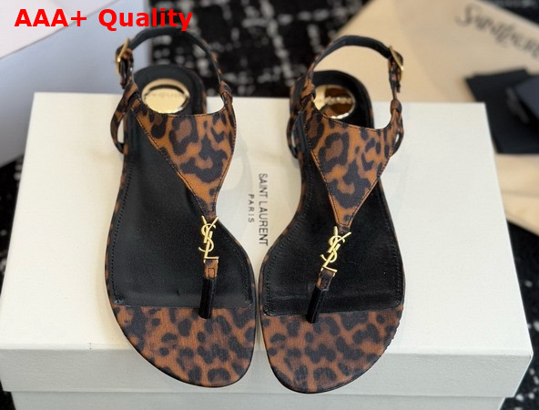 Saint Laurent Cassandra Sandals in Leopard Grosgrain 860715 Replica