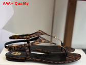 Saint Laurent Cassandra Sandals in Leopard Grosgrain 860715 Replica