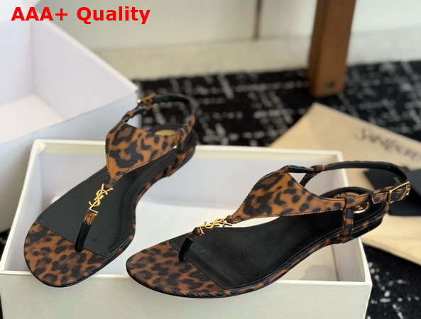 Saint Laurent Cassandra Sandals in Leopard Grosgrain 860715 Replica