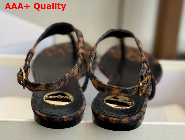 Saint Laurent Cassandra Sandals in Leopard Grosgrain 860715 Replica