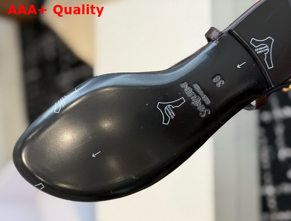 Saint Laurent Cassandra Sandals in Smooth Leather Dark Brown 841570 Replica