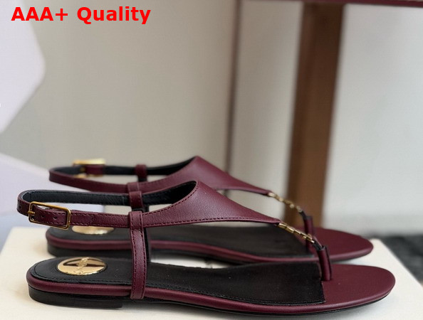 Saint Laurent Cassandra Sandals in Smooth Leather Vintage Bordeaux 841570 Replica