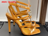 Saint Laurent Cassandra Sandals in Yellow Patent Leather Replica