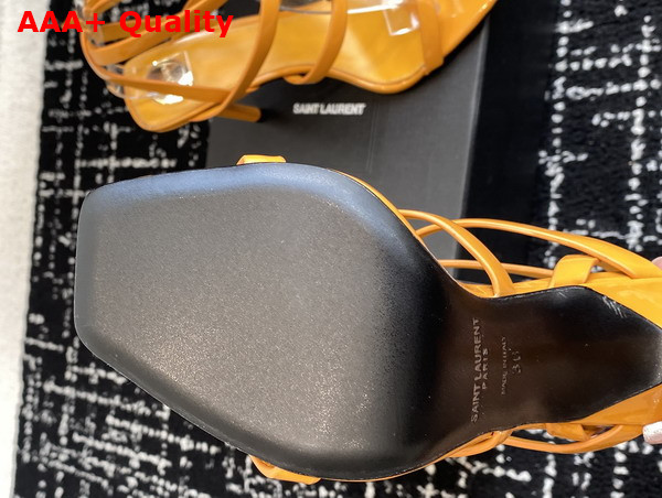 Saint Laurent Cassandra Sandals in Yellow Patent Leather Replica