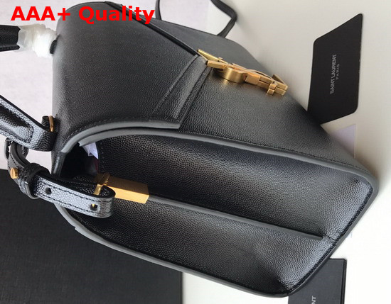 Saint Laurent Cassandra Top Handle Medium Bag in Black Grain De Poudre Embossed Leather Replica