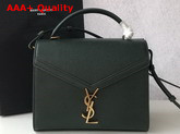 Saint Laurent Cassandra Top Handle Medium Bag in Dark Green Grain De Poudre Embossed Leather Replica