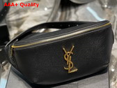 Saint Laurent Cassandre Classic Belt Bag in Black Grain de Poudre Embossed Leather Replica