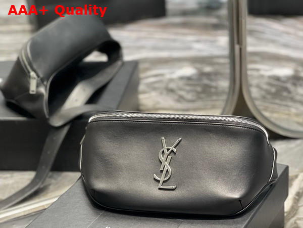 Saint Laurent Cassandre Classic Crossbody Bag in Black Soft Lambskin Replica
