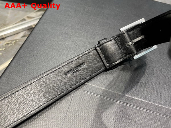 Saint Laurent Cassandre Classic Crossbody Bag in Black Soft Lambskin Replica