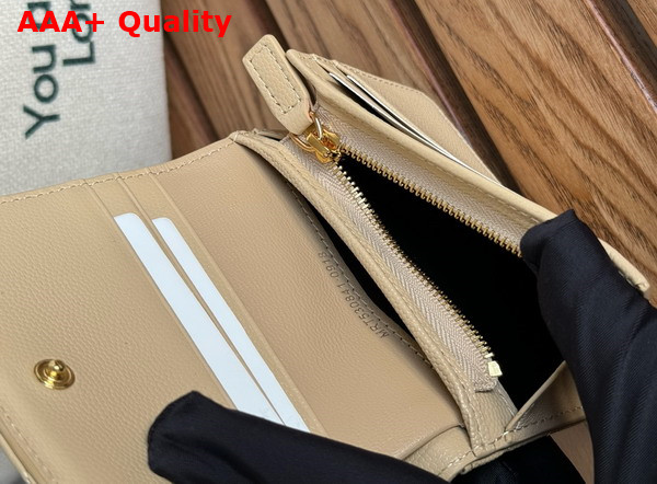 Saint Laurent Cassandre Matelasse Flap Card Case in Beige Grain de Poudre Leather Replica